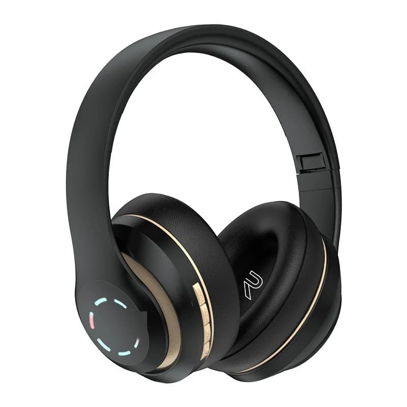 Casque sans fil supra-auriculaire avec éclairage LED et radio FM