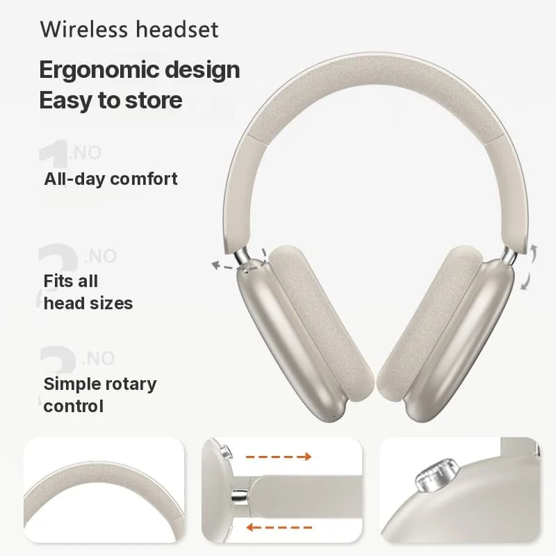 Casque sans fil supra-auriculaire avec réduction active du bruit et longue autonomie