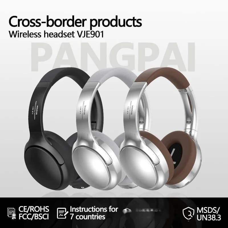 Casque Bluetooth sans fil rétro supra-auriculaire stéréo avec micro