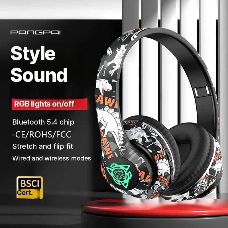 Casque sans fil Bluetooth supra-auriculaire avec micro, haut-parleur 40 mm, batterie 350 mAh