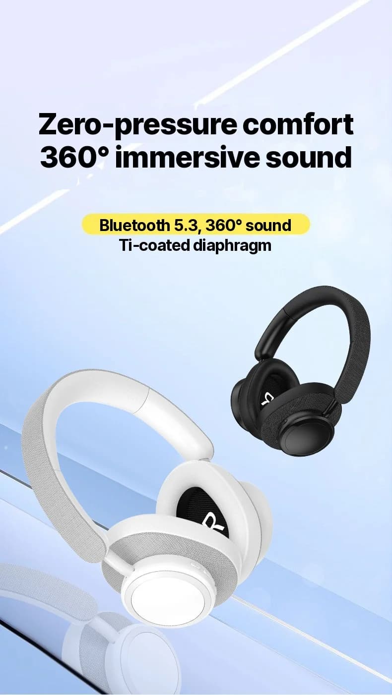 Casque Bluetooth sans fil supra-auriculaire finition tissu