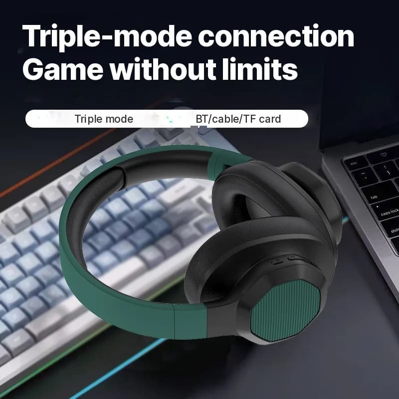 Casque Bluetooth supra-auriculaire avec radio FM et slot carte TF