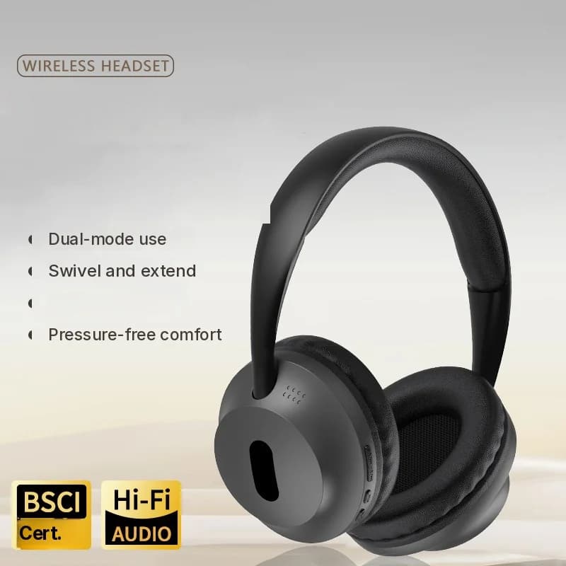 Casque sans fil Bluetooth supra-auriculaire avec micro et câble audio 3,5 mm