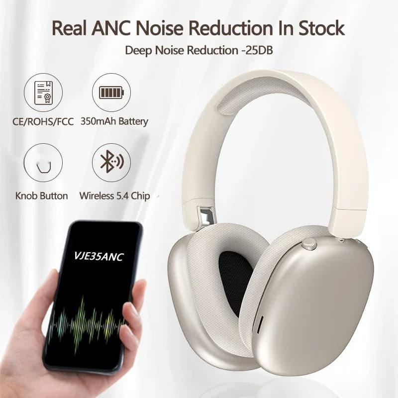 Casque Bluetooth sans fil à réduction active du bruit avec micro