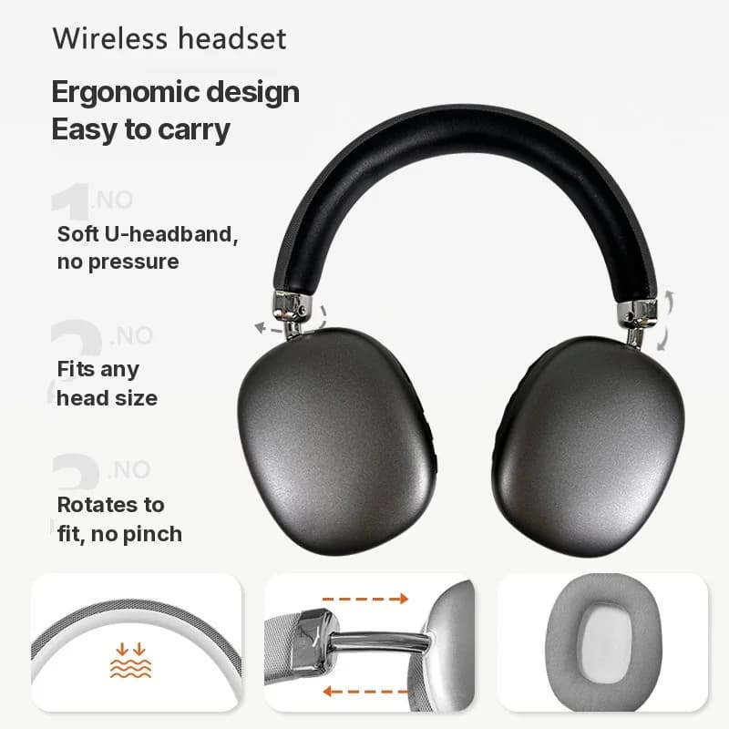 Casque sans fil supra-auriculaire avec radio FM et slot pour carte TF
