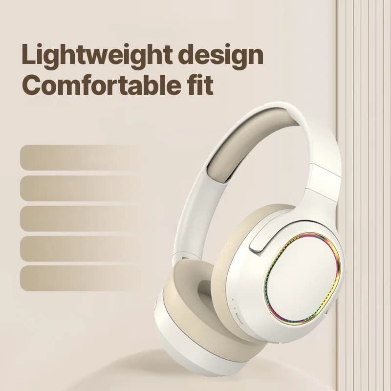 Casque gaming RGB sans fil Bluetooth supra-auriculaire stéréo