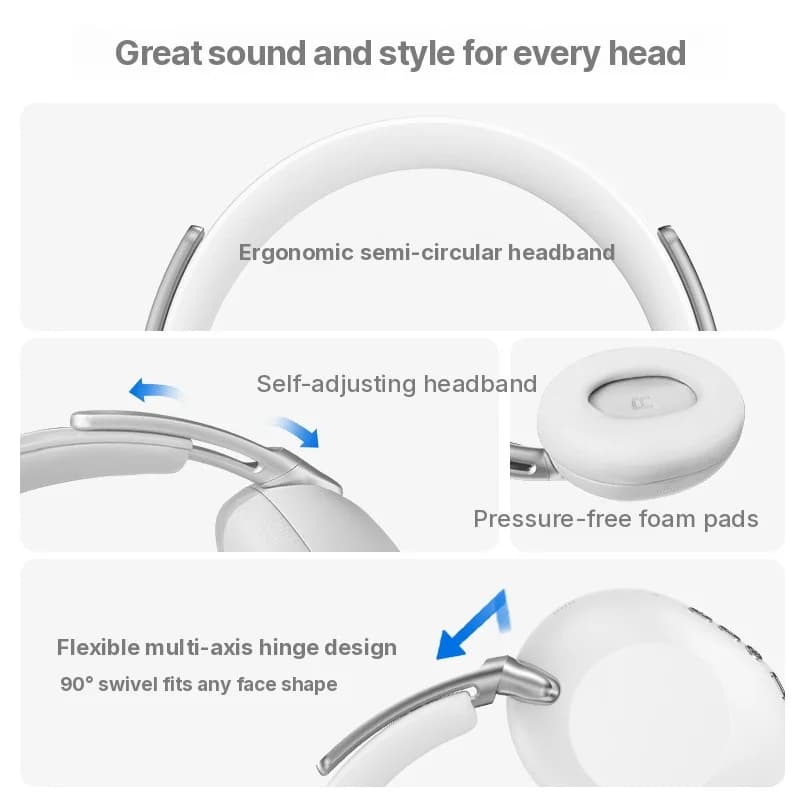 Casque Bluetooth sans fil supra-auriculaire avec réduction active du bruit