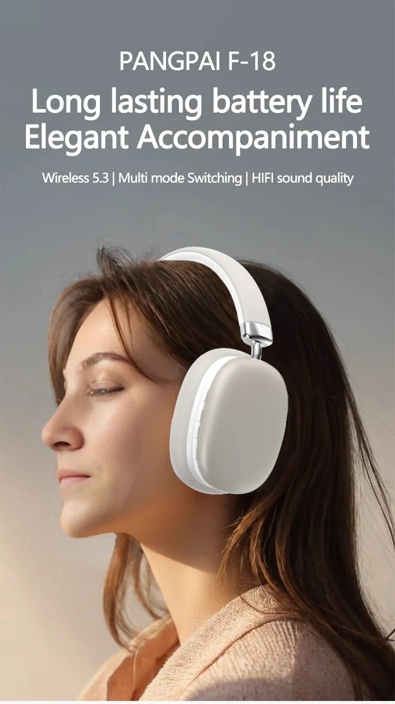 Casque sans fil supra-auriculaire avec radio FM, lecteur de carte TF et mode filaire