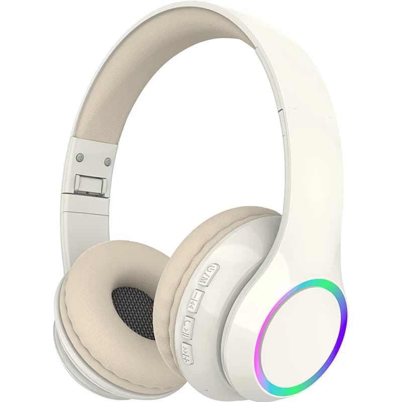 Casque Bluetooth sans fil supra-auriculaire avec lumières LED et micro