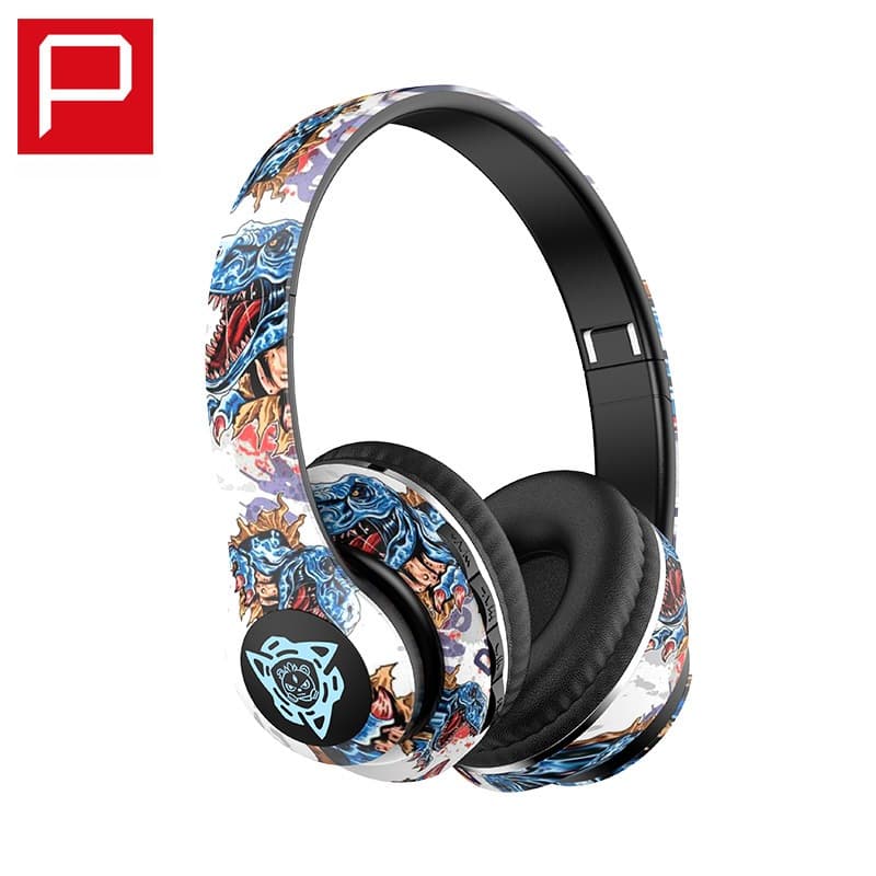 Casque Bluetooth sans fil circum-auriculaire pliable design graffiti