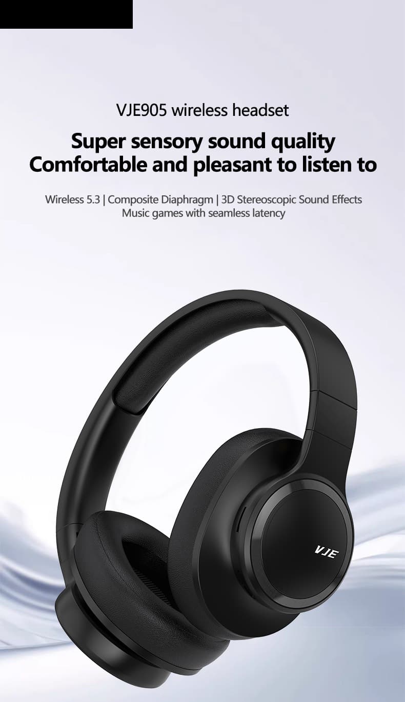 Casque Bluetooth sans fil supra-auriculaire avec micro et basses profondes